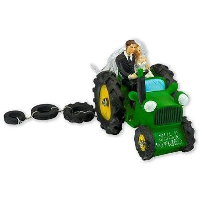 Club Green Bride and Groom On Tractor