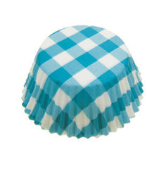 Eddingtons PAPER CUPCAKE CASES BLUE GINGHAM, LARGE