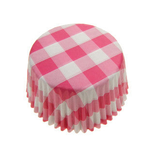 Eddingtons PAPER CUPCAKE CASES PINK GINGHAM, MEDIUM