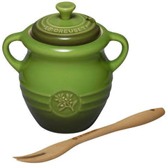 Le Creuset Olive Jar & Fork Sage Green