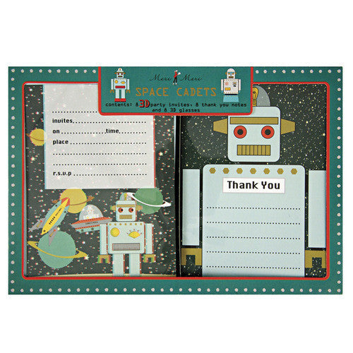 Meri Meri 3D Robot Invite & Thank You Cards