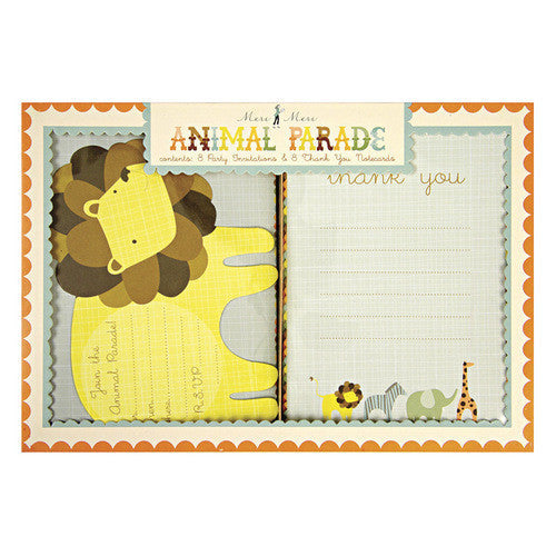 Meri Meri Animal Parade Invite & Thank You Cards