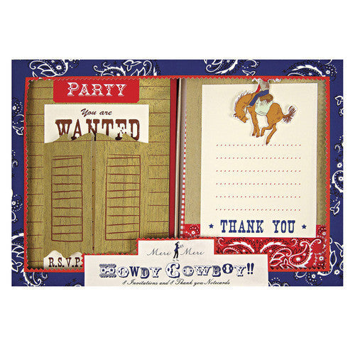Meri Meri Howdy Cowboy Invite & Thank You Cards