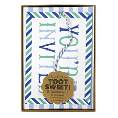 Meri Meri Toot Sweet Blue Invitation