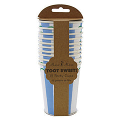 Meri Meri toot sweet blue stripe cups