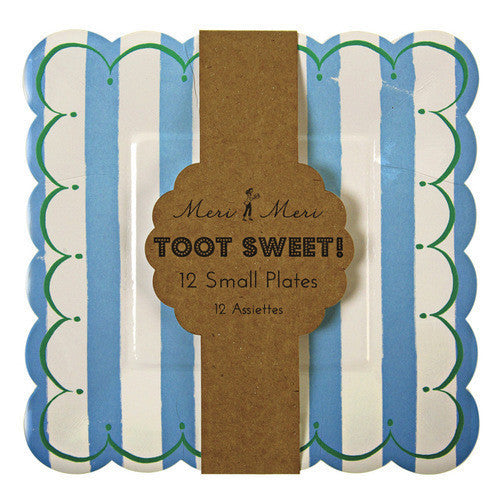 Meri Meri toot sweet blue stripe small plates