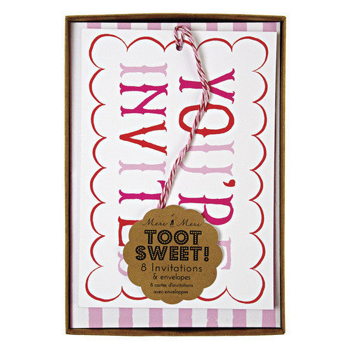 Meri Meri Toot sweet pink invitation